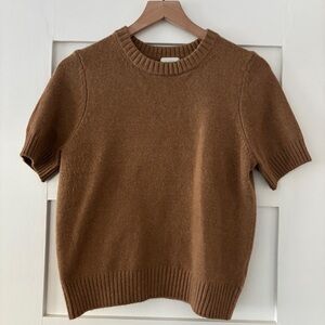 H&M women’s brown short sleeve sweater
